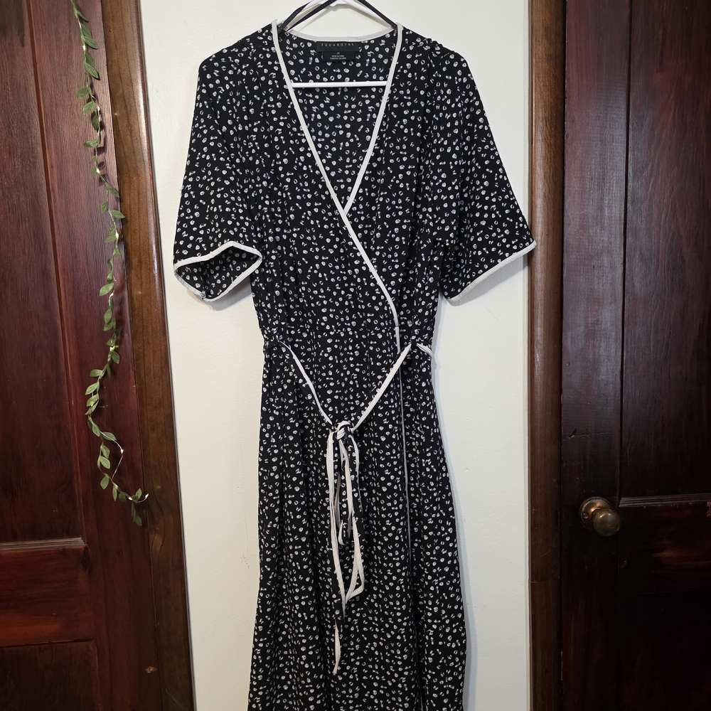 Chic Black and White Polka Dot Maxi Dress